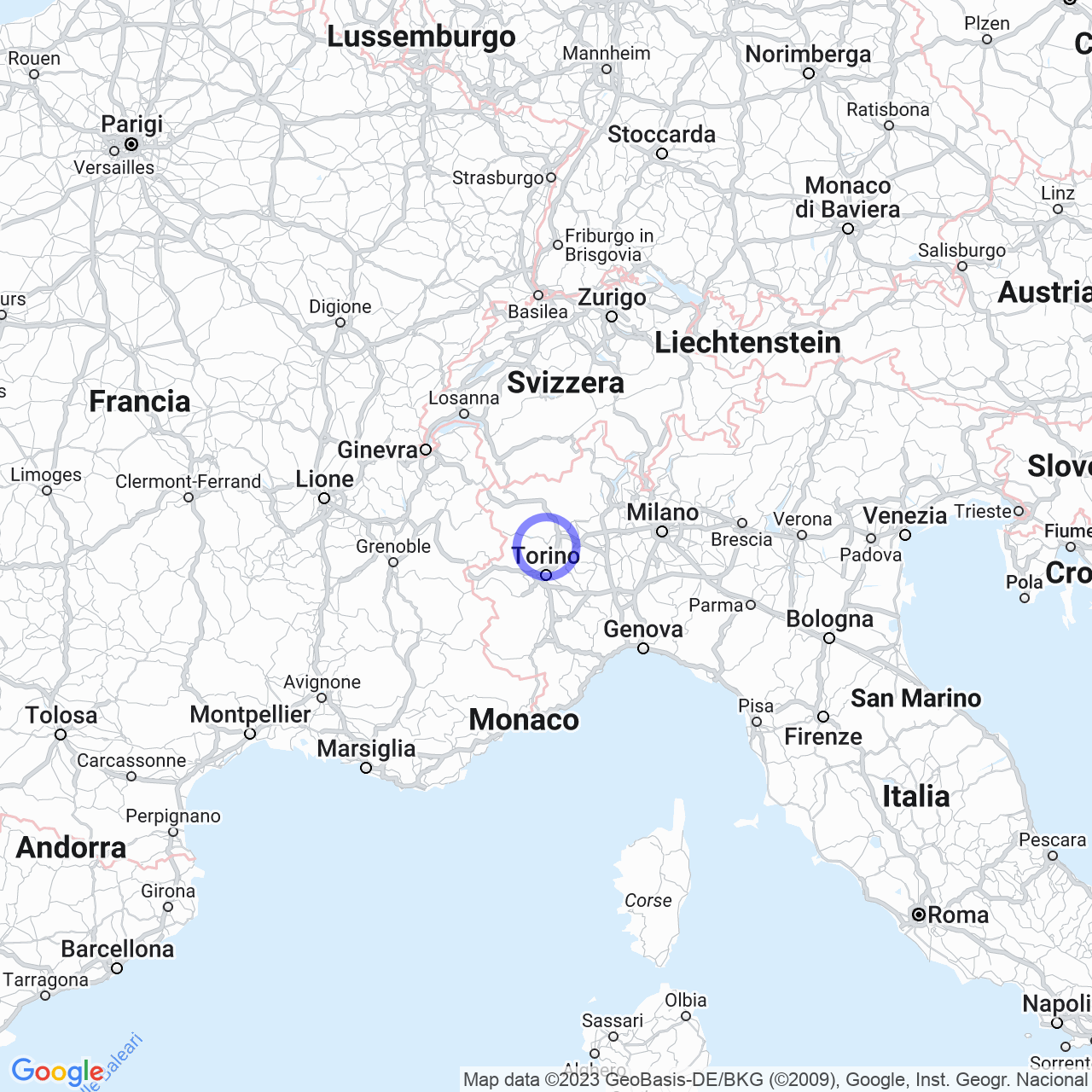 Mappa di Canavetti in Favria