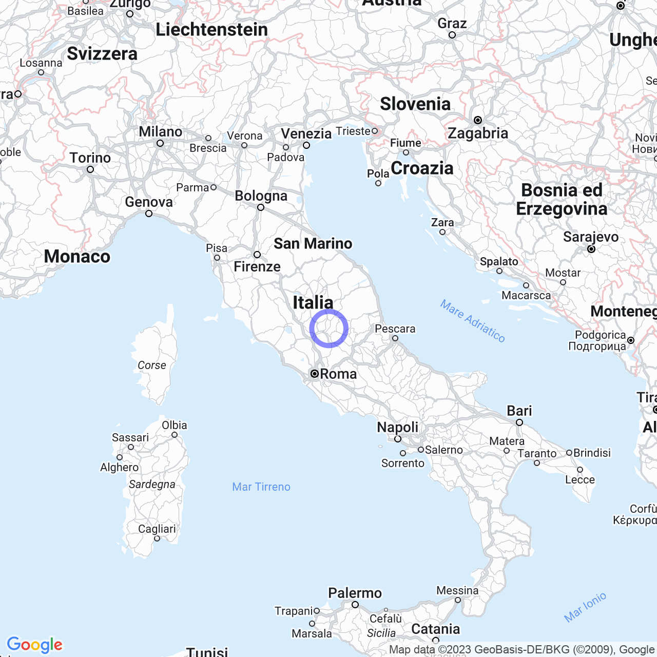 Mappa di Terria di Contra in Ferentillo