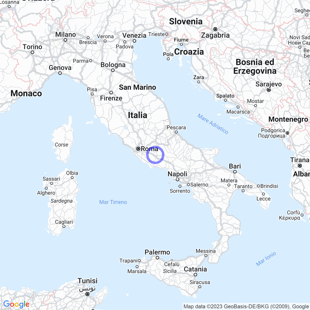 Mappa di Roana in Ferentino