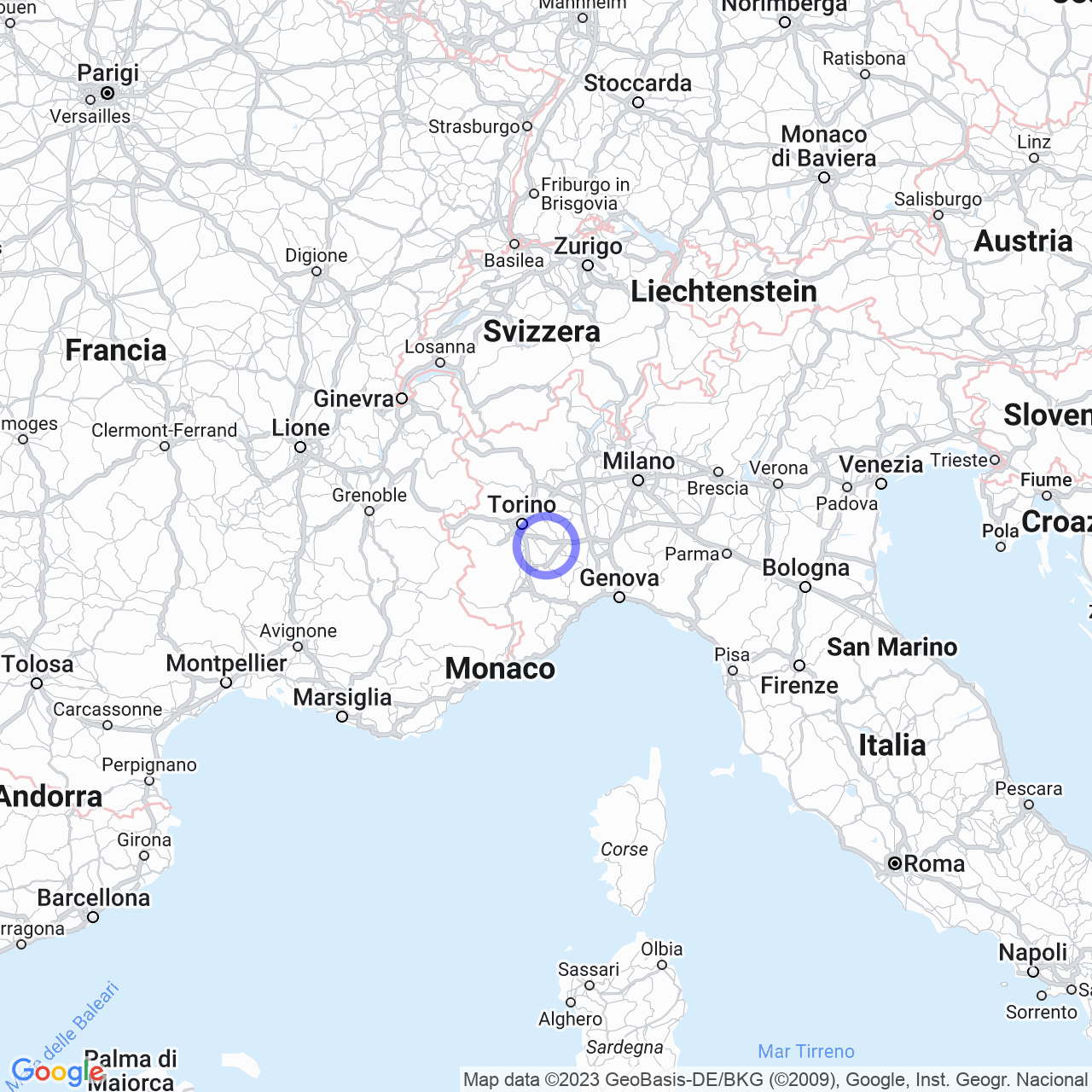 Mappa di Borgogno in Ferrere