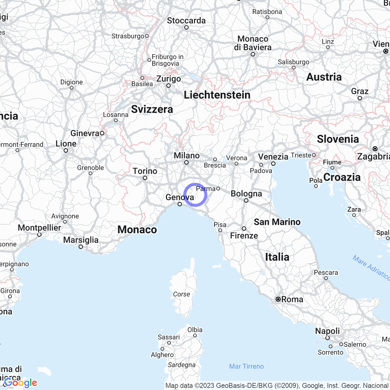 Mappa di Rocconi in Ferriere