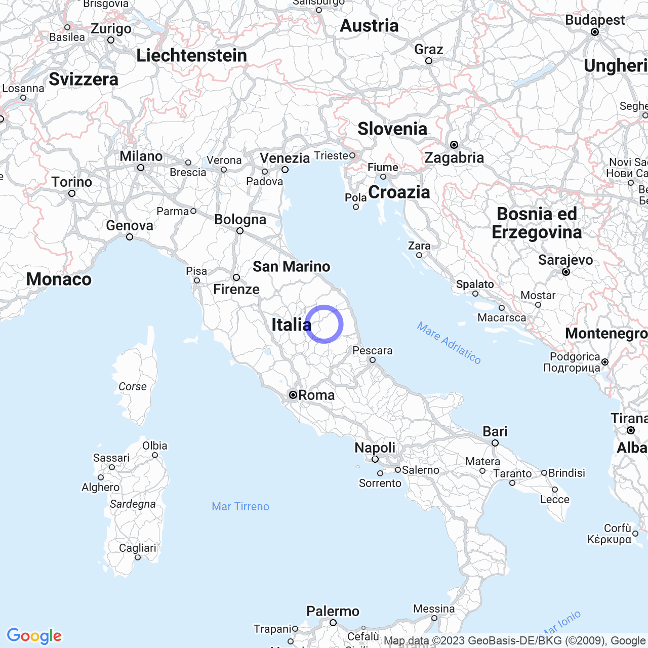 Mappa di Collesanto in Fiastra