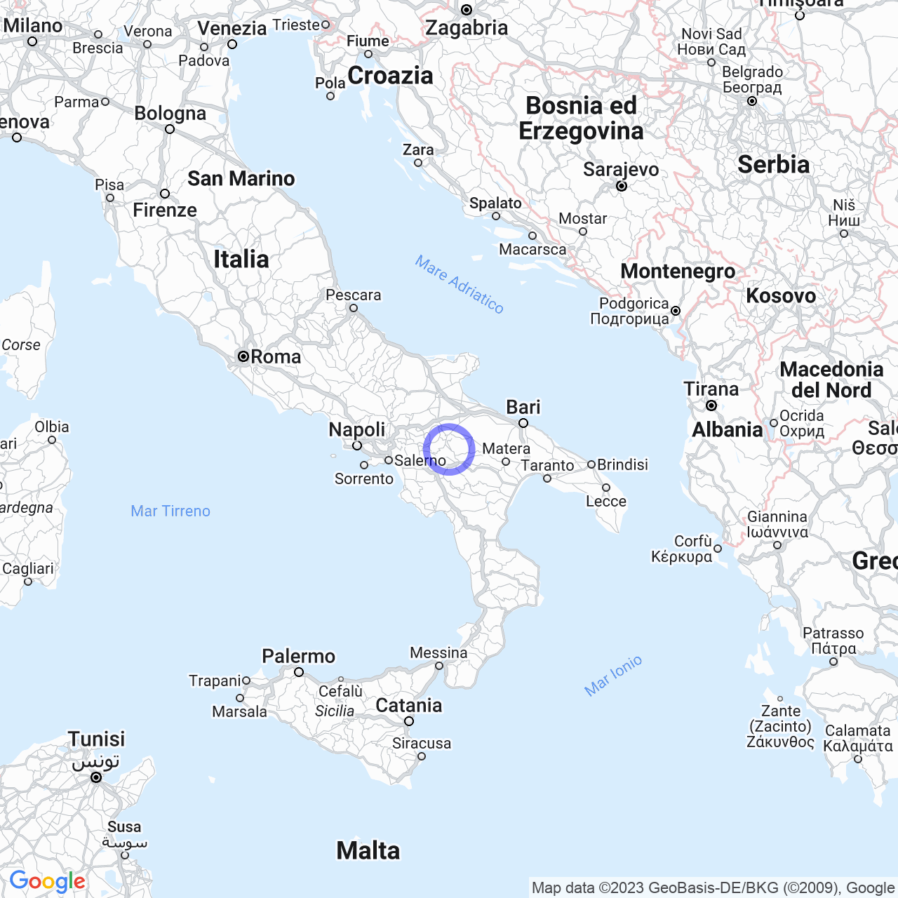 Mappa di Scalo Forenza in Filiano