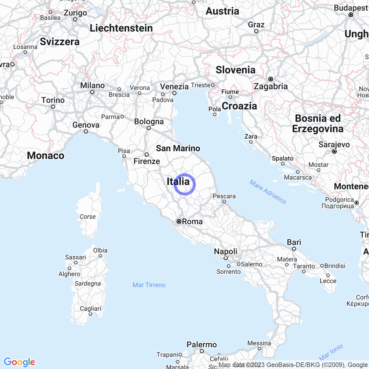 Mappa di Colle di Scandolaro in Foligno