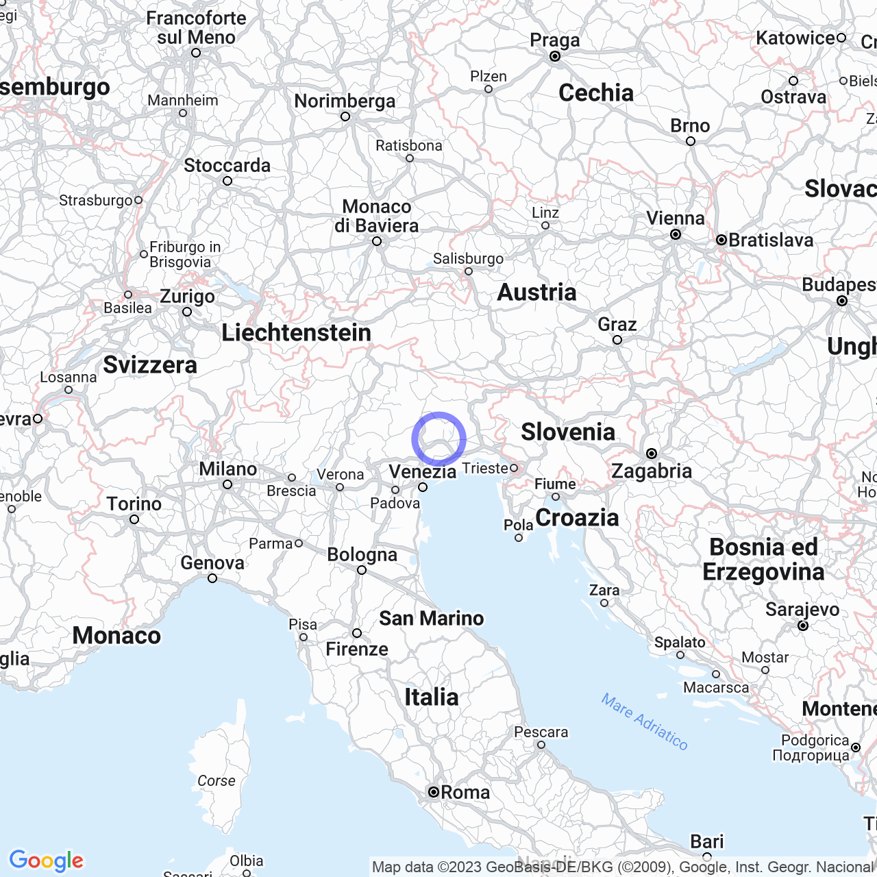 Mappa di Zona Industriale Le Forcate in Fontanafredda