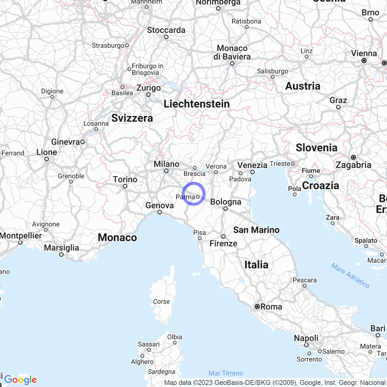 Mappa di Case Fava in Fontanellato