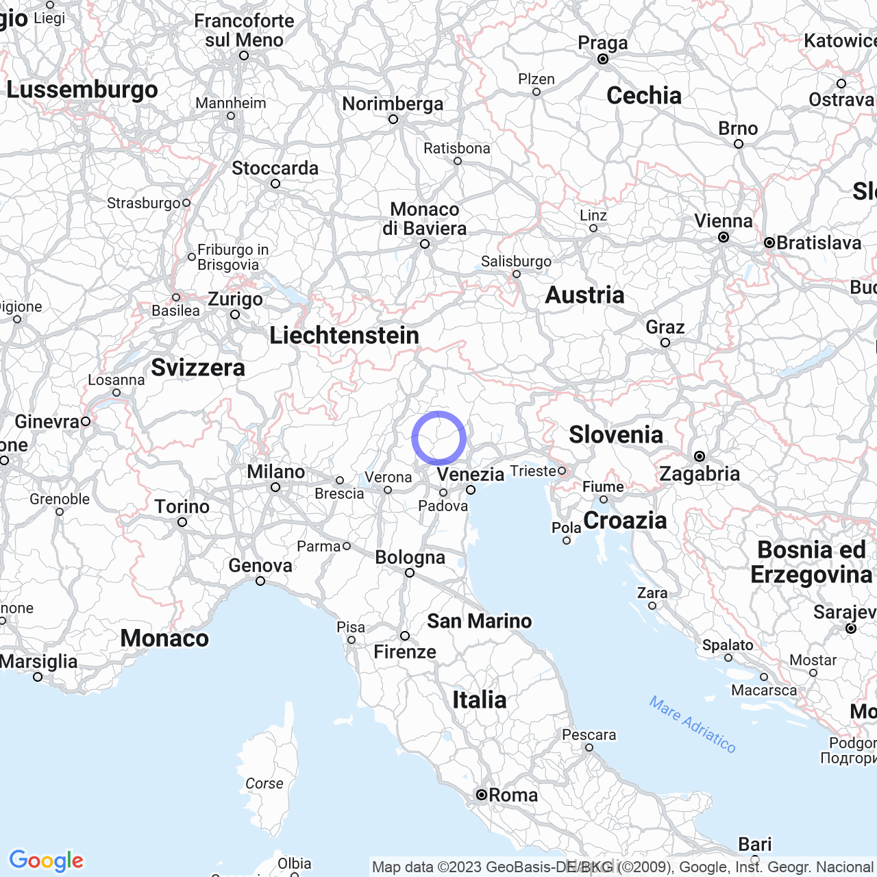 Mappa di Zona Industriale in Fonzaso