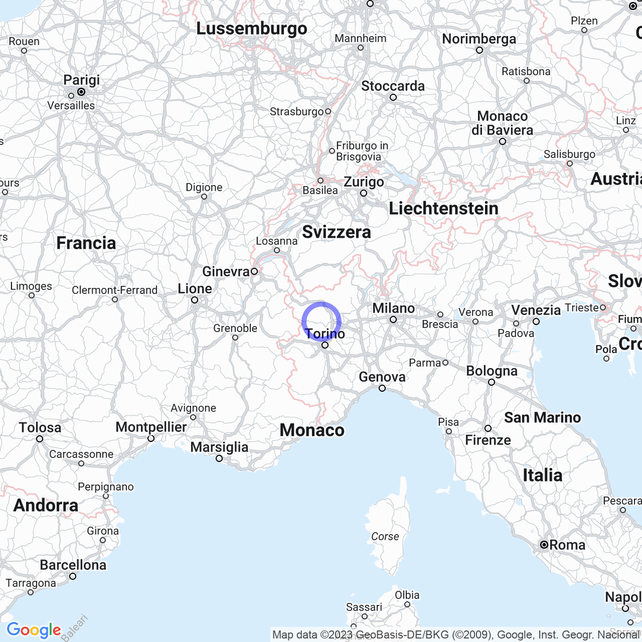 Mappa di Berchiotto in Frassinetto