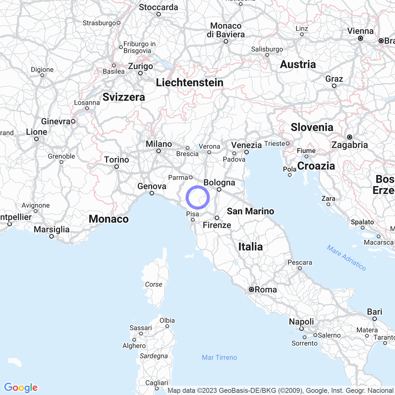 Mappa di Le Caldie in Frassinoro