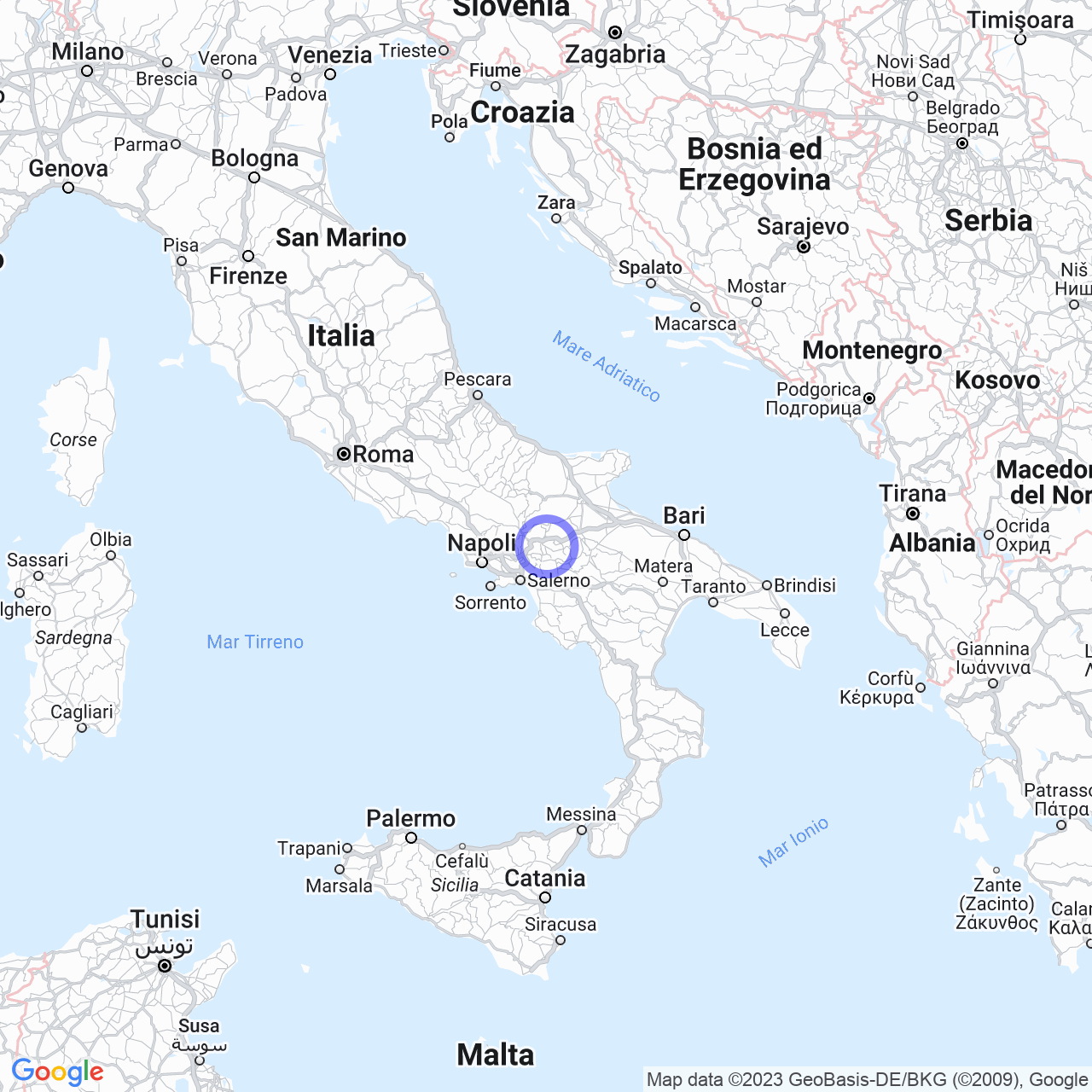 Mappa di Piano della Croce-mattine in Frigento