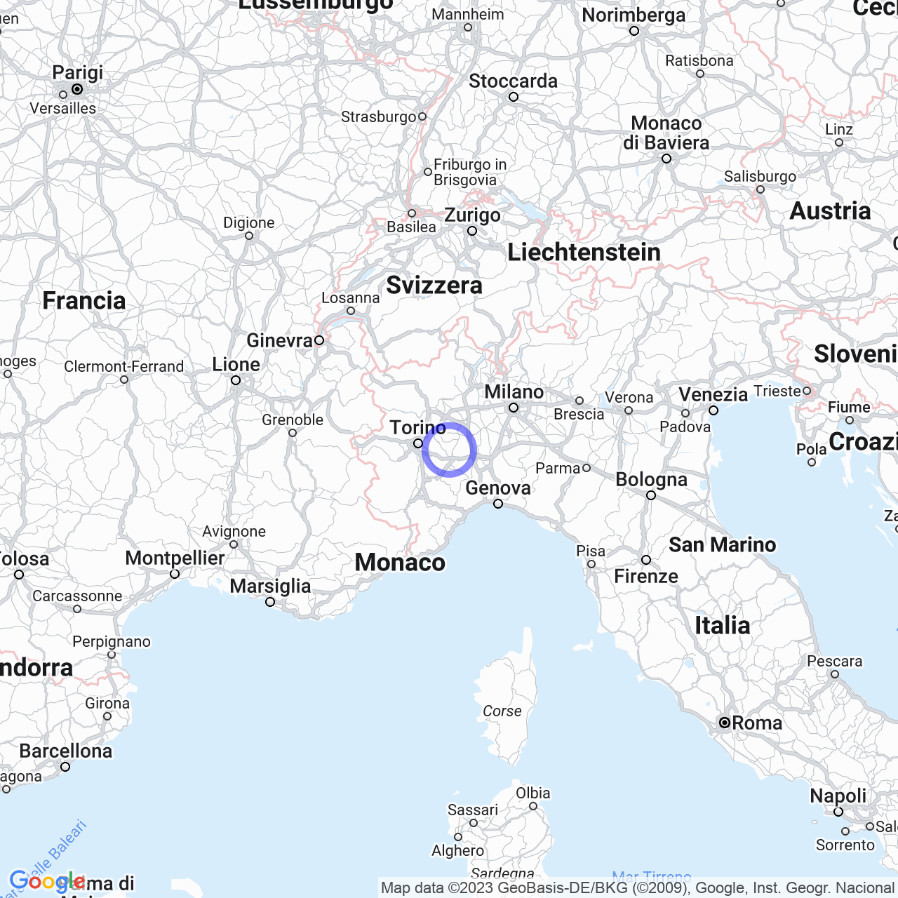 Mappa di Vercellini in Frinco