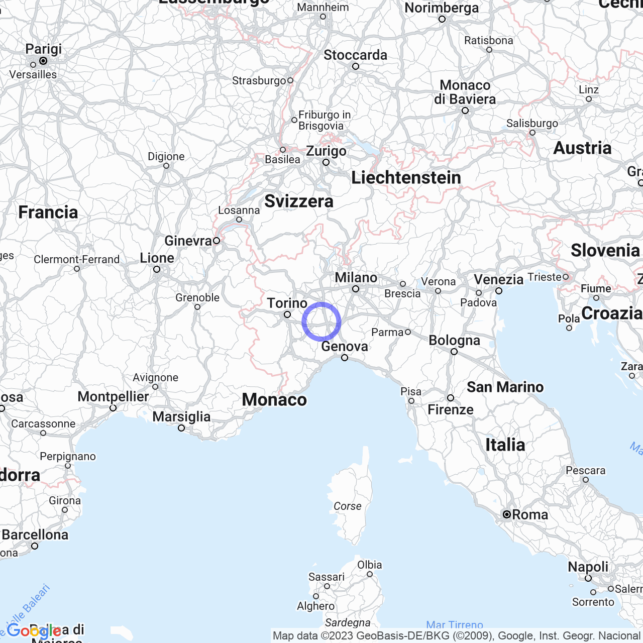 Mappa di Cascine Nuovi Borghi in Fubine