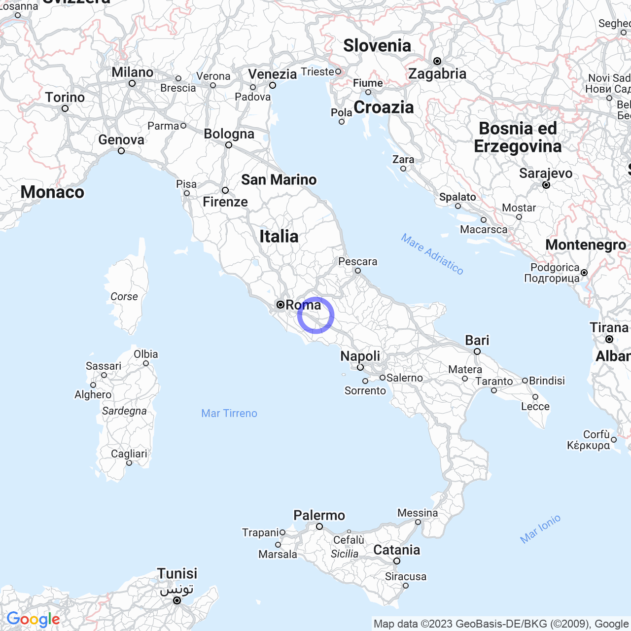 Mappa di Vicinale Cocchi in Fumone