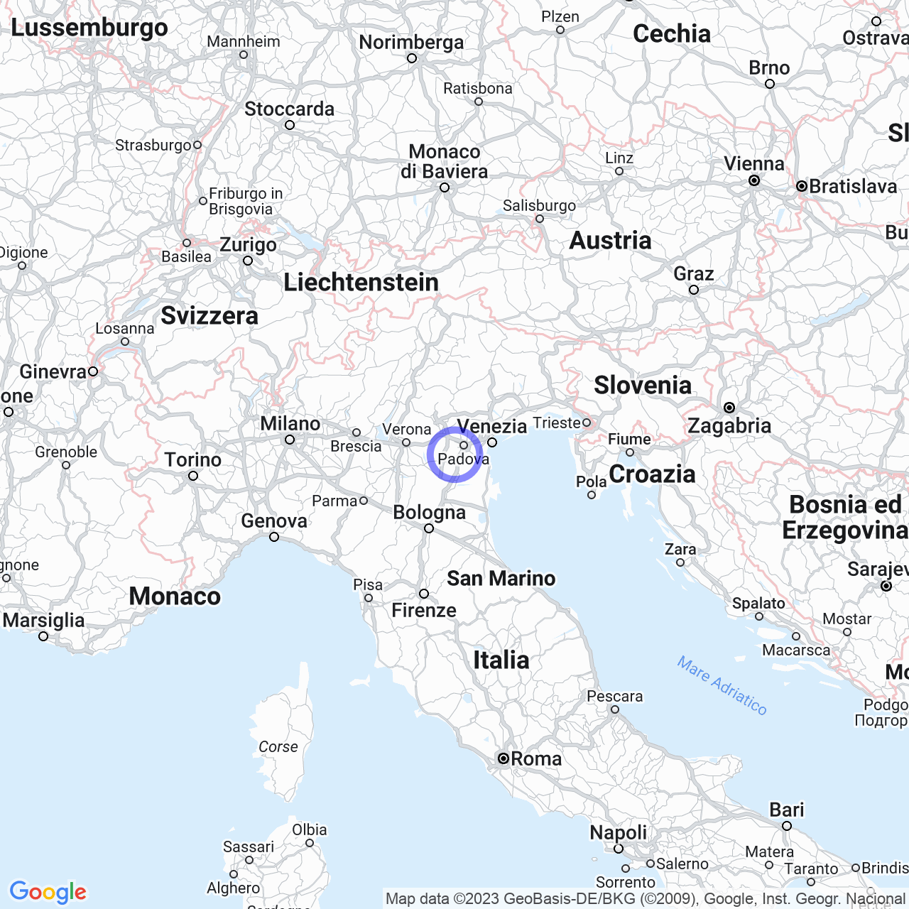 Mappa di Canova in Galzignano Terme