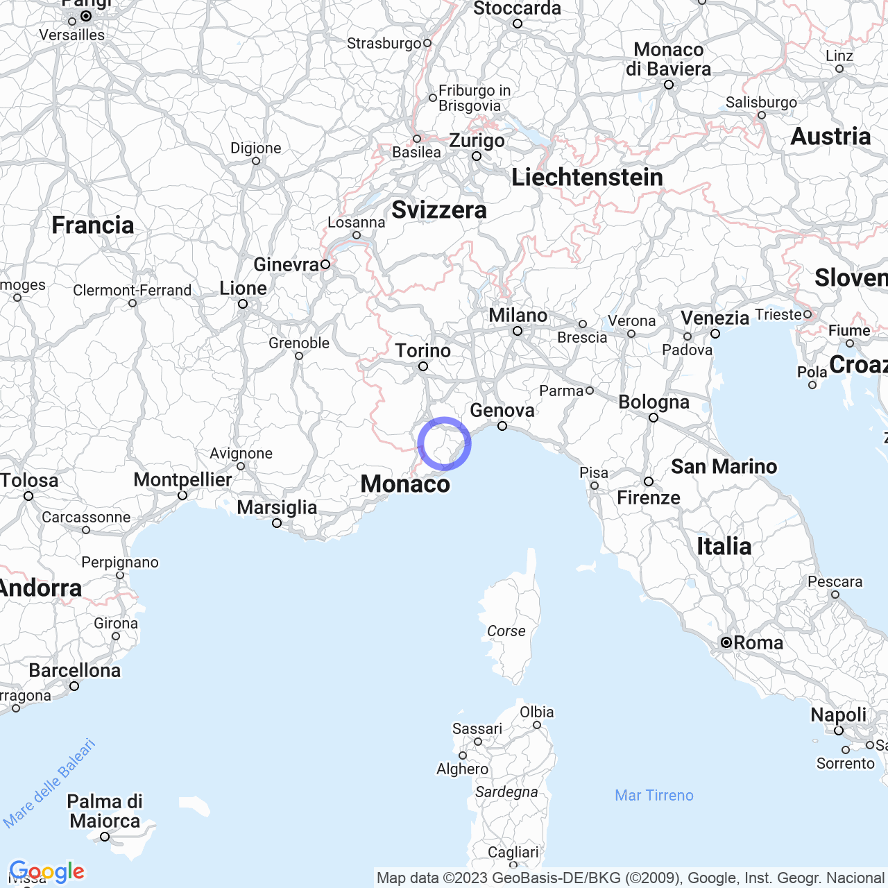 Mappa di Frazione Cappello in Garessio