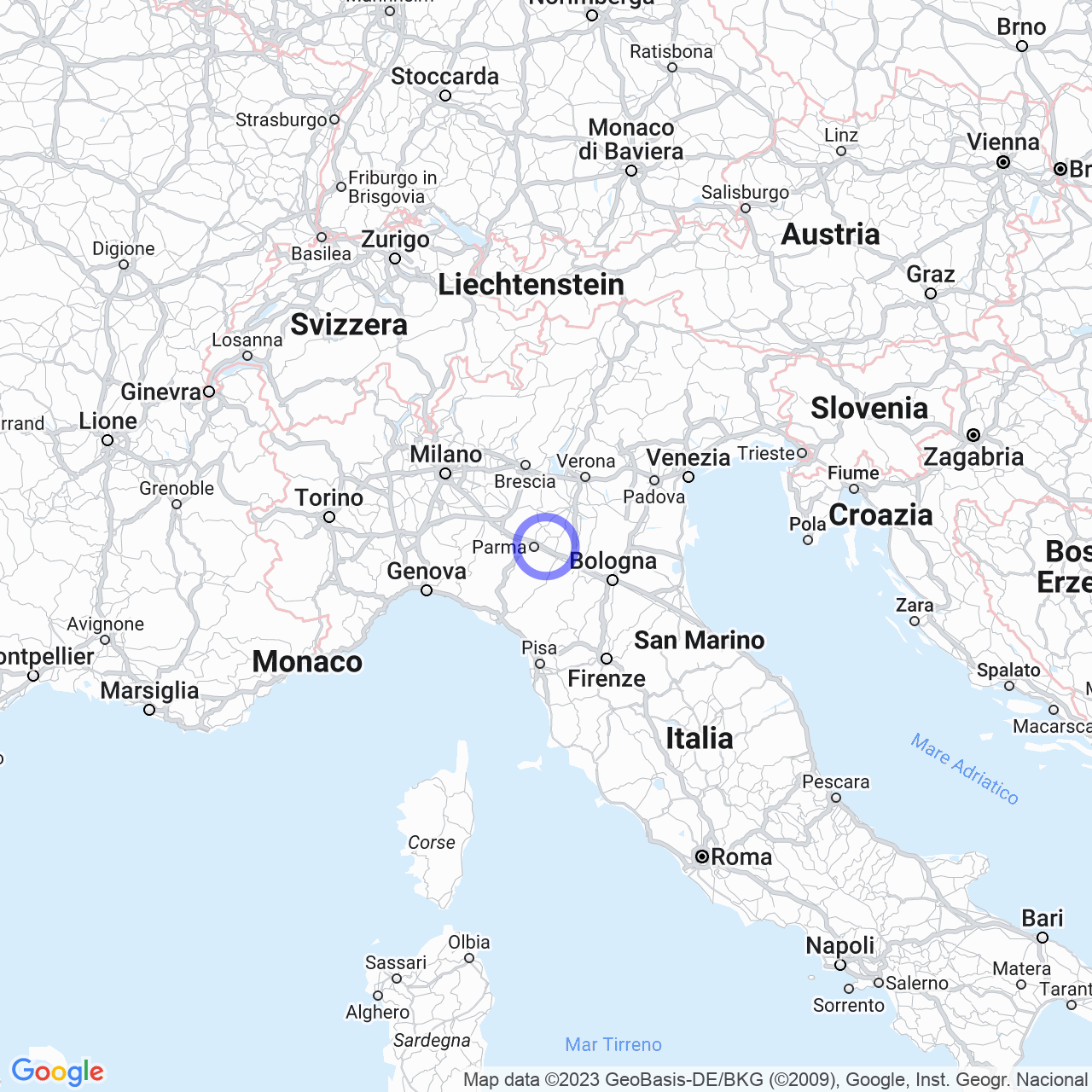 Mappa di Olmo in Gattatico