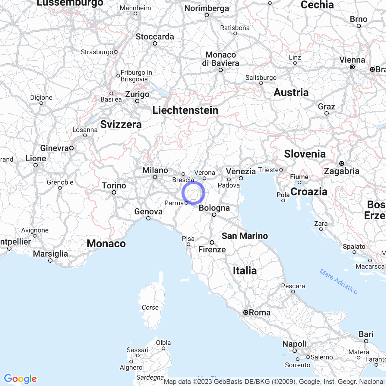 Mappa di Bocca Chiavica in Gazzuolo