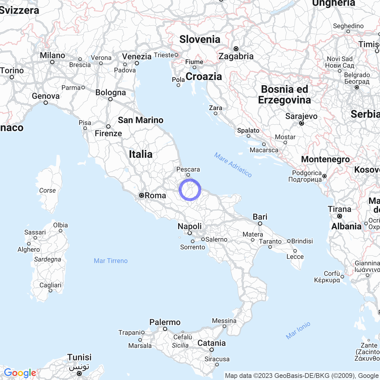 Mappa di Monte San Giuliano in Gessopalena