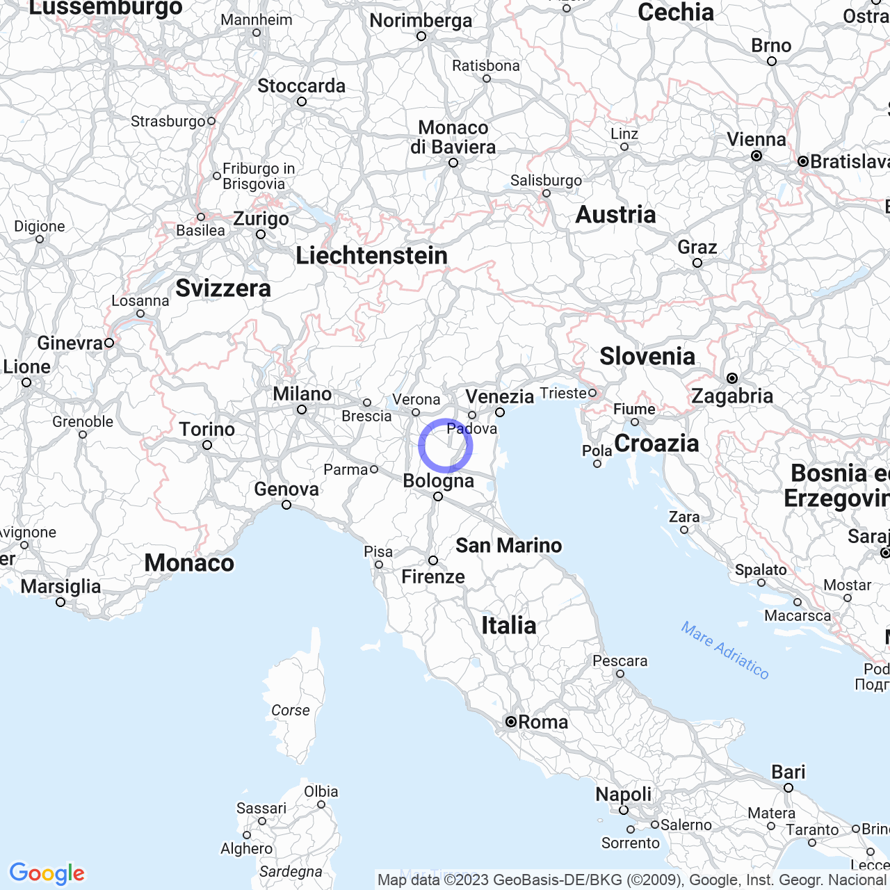 Mappa di Magona in Giacciano con Baruchella