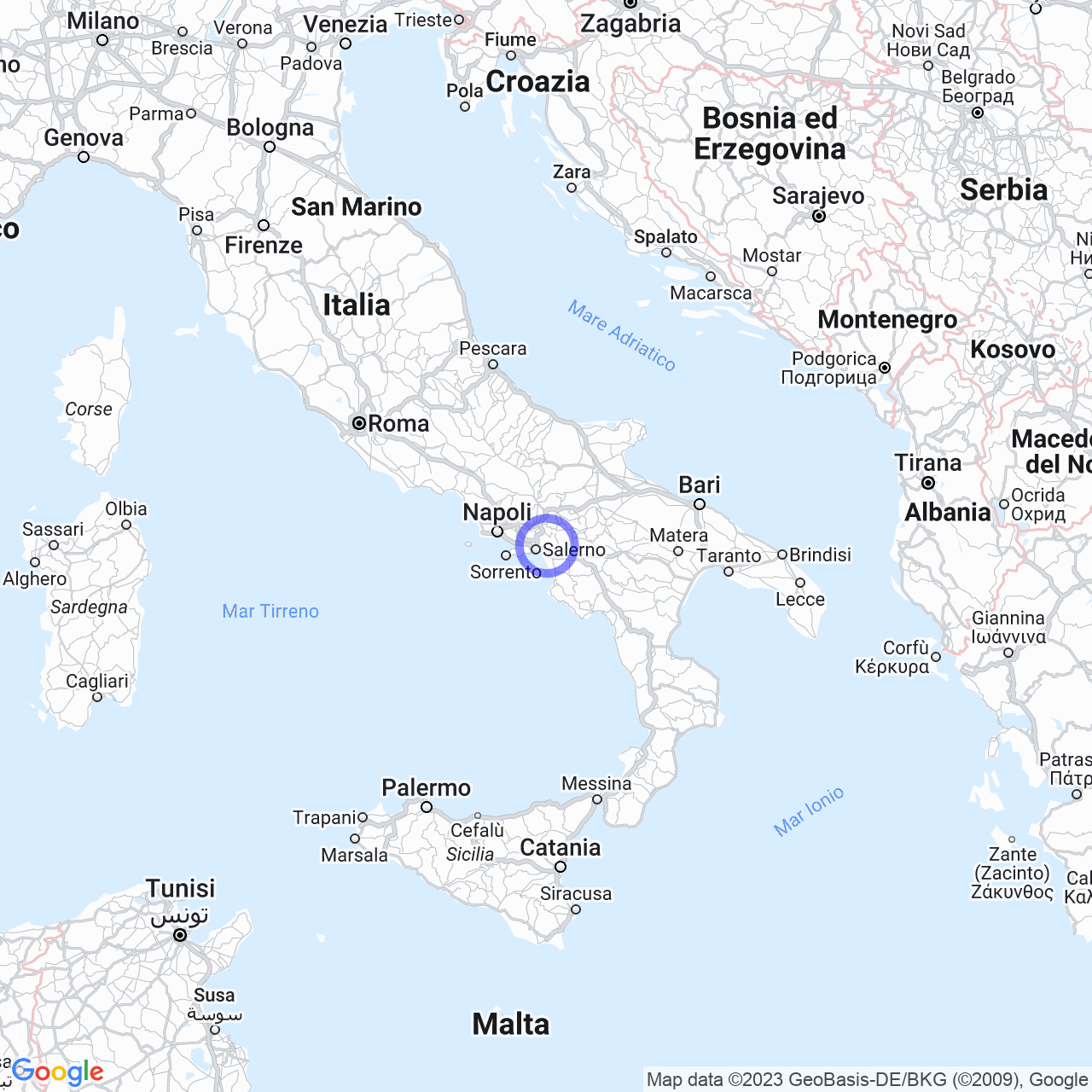 Mappa di Malche in Giffoni Sei Casali