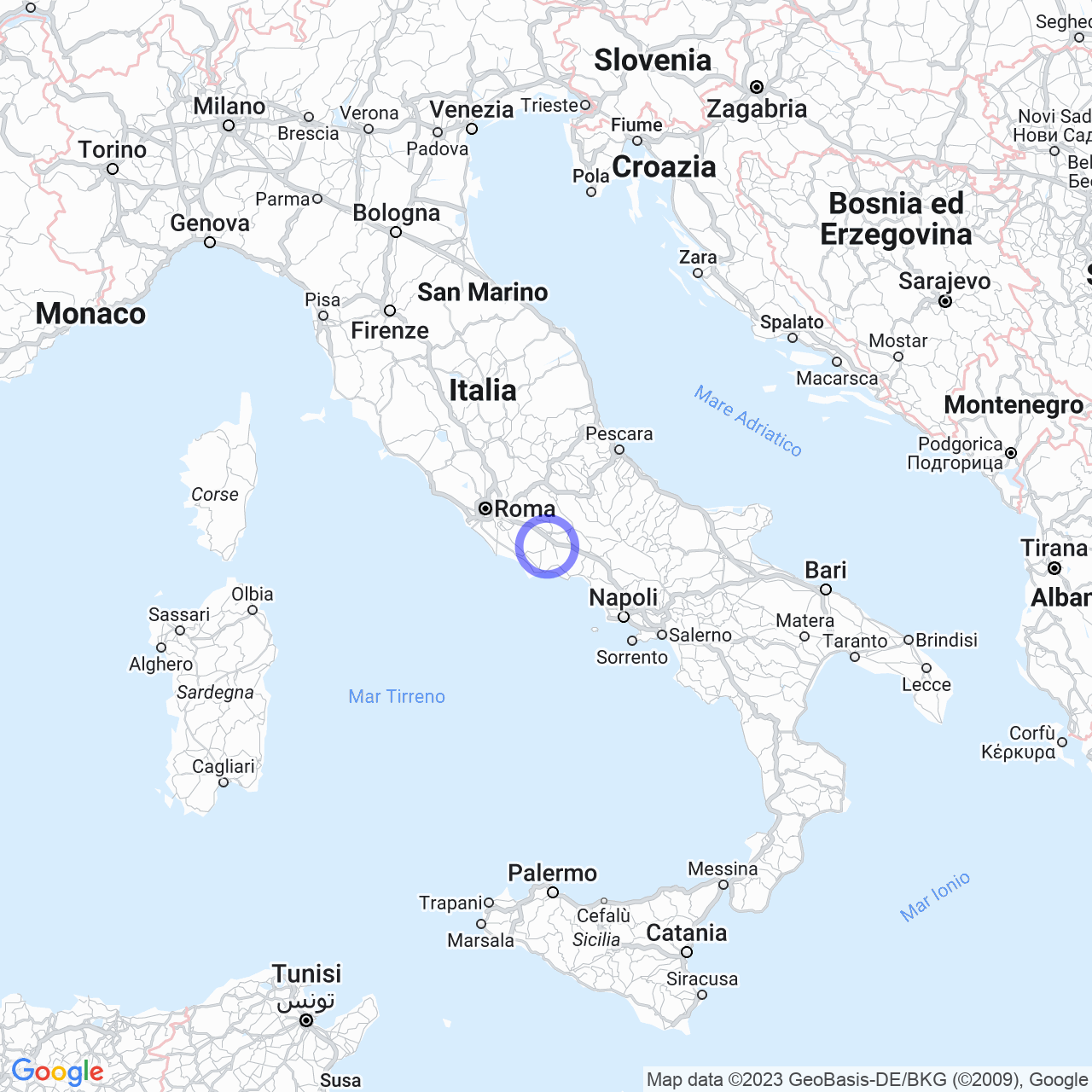 Giuliano di Roma: a gem among the mountains. map