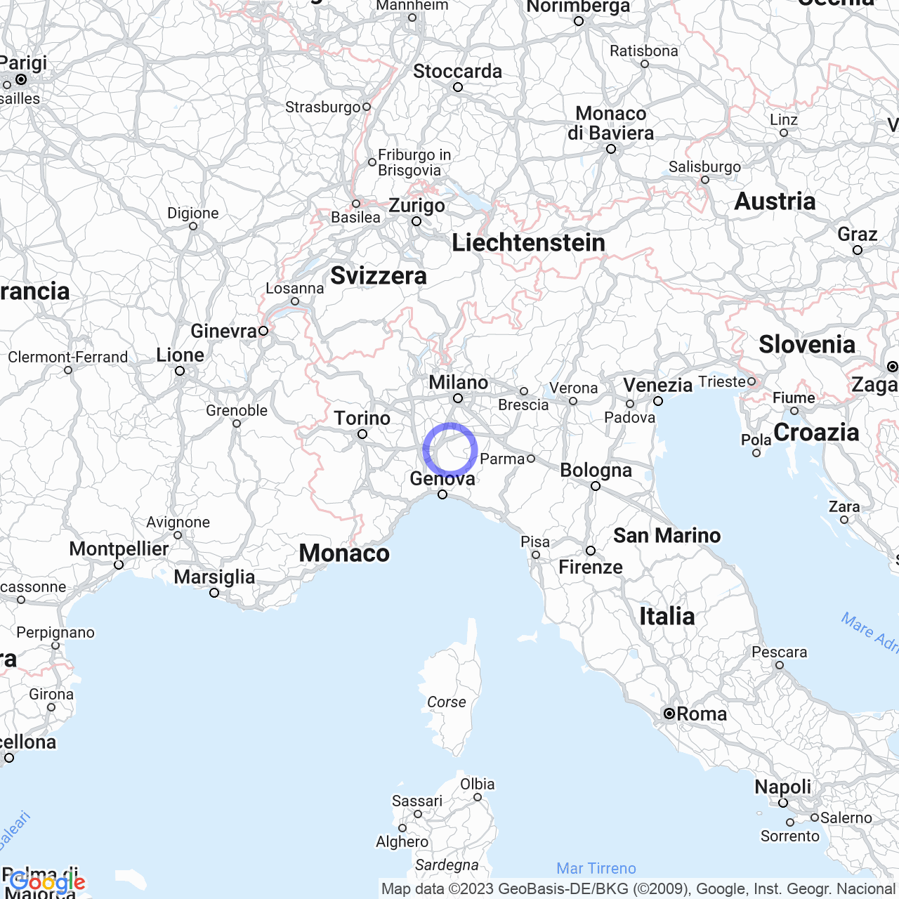 Mappa di Cascina Vico Secco in Godiasco Salice Terme