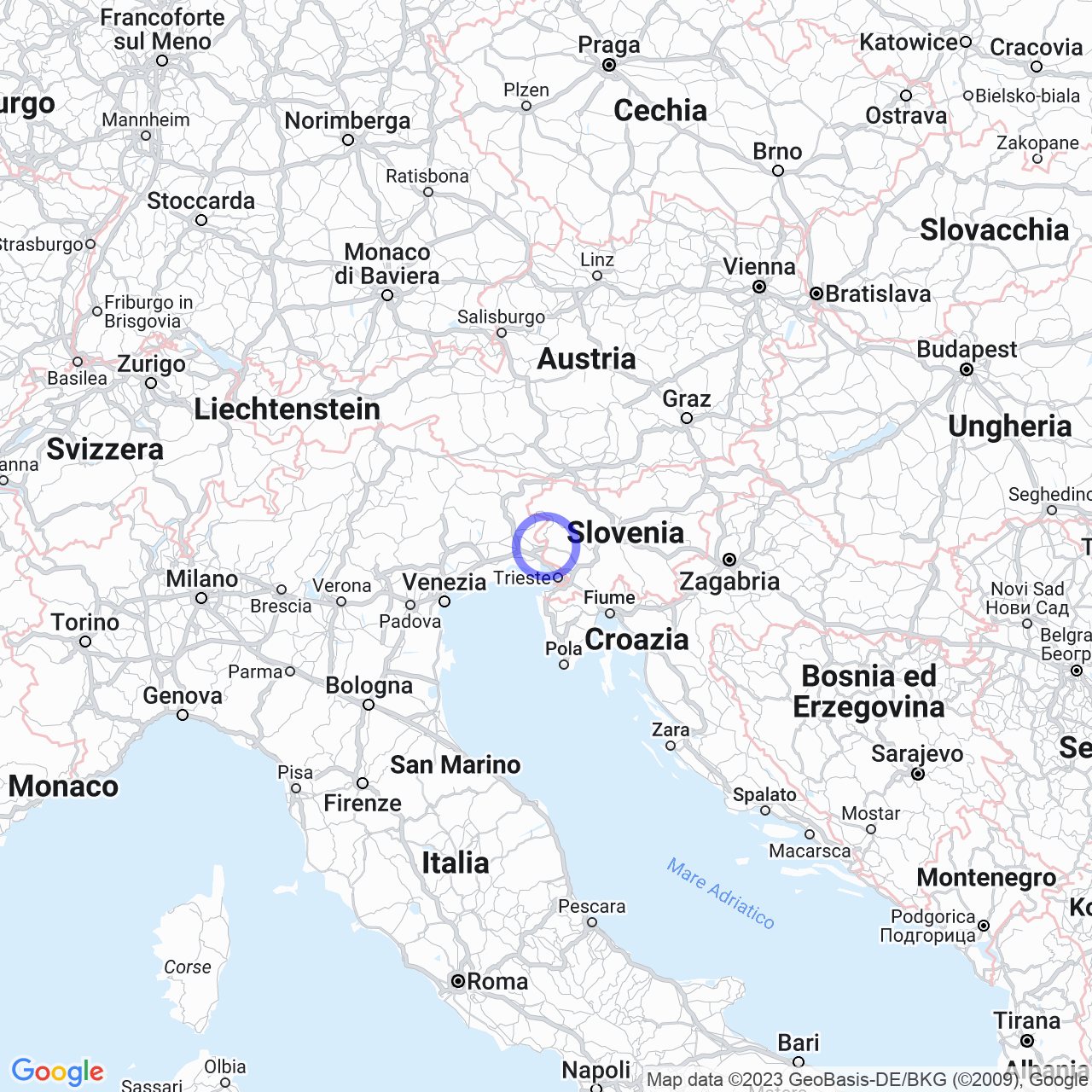 Mappa di Zona Industriale in Gorizia