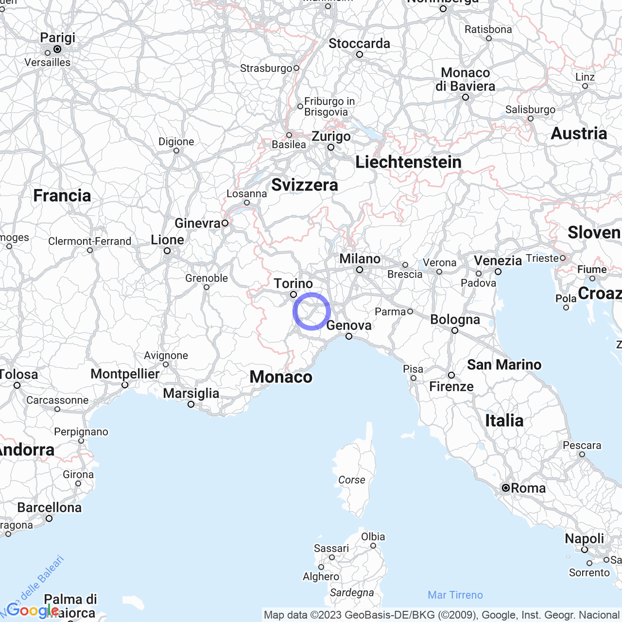 Mappa di Canove in Govone