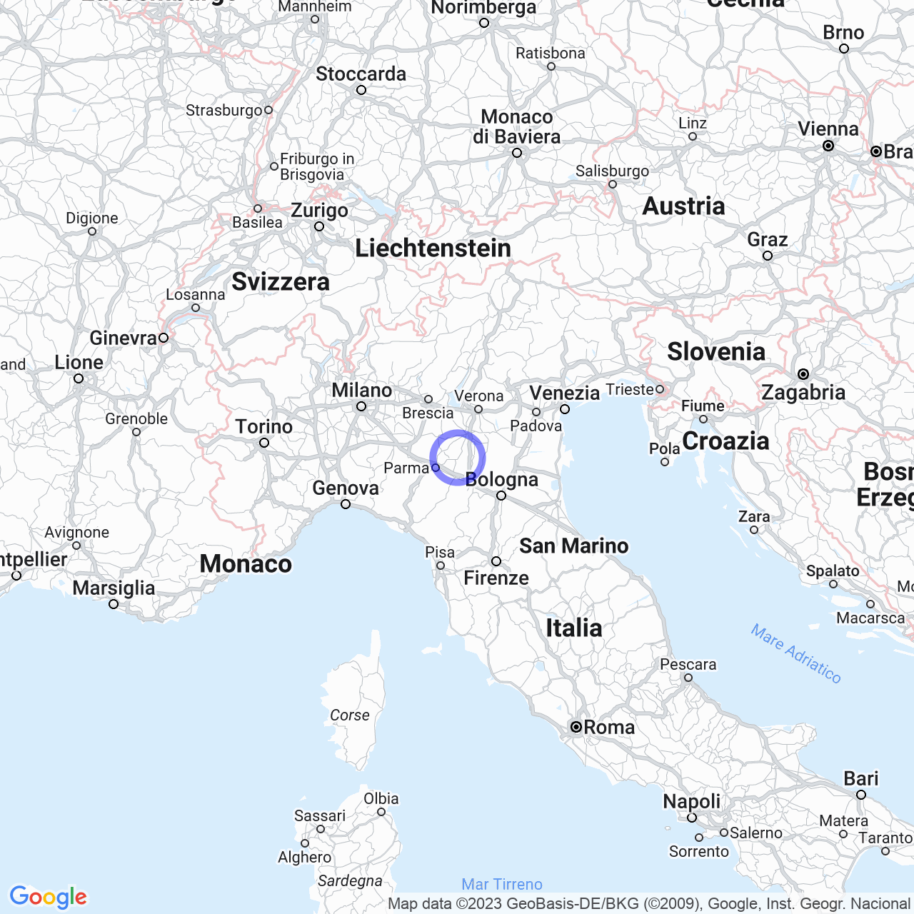 Mappa di Galaverna in Guastalla