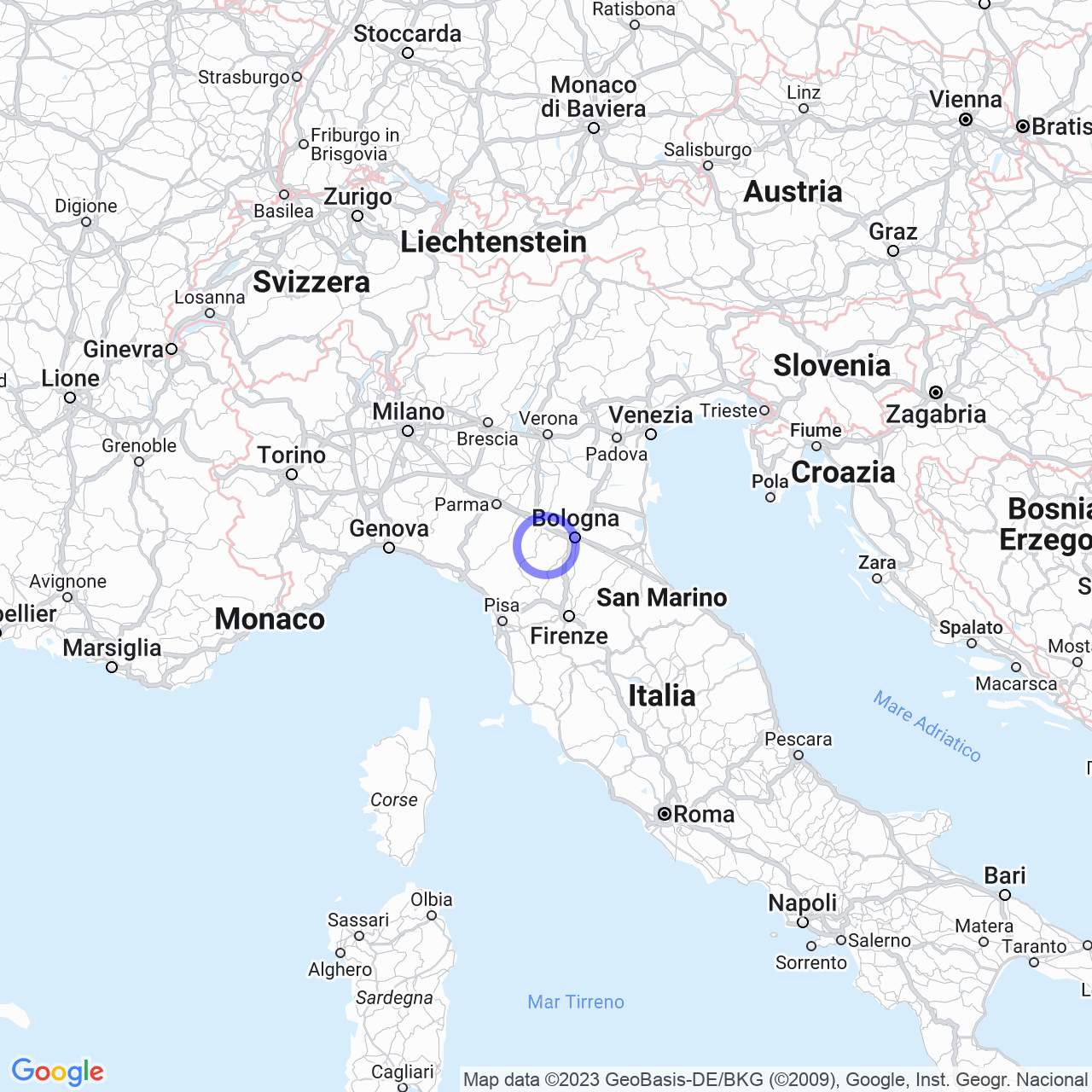 Mappa di Cà Fegatelli in Guiglia