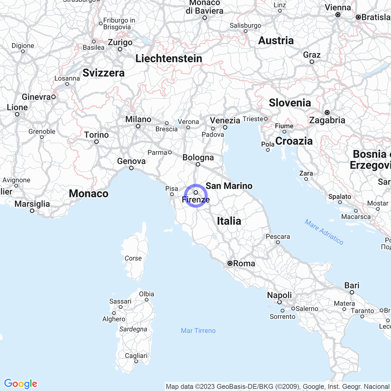 Mappa di Riboia in Impruneta