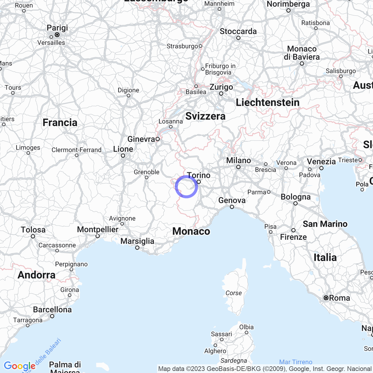 Mappa di Gamba in Inverso Pinasca