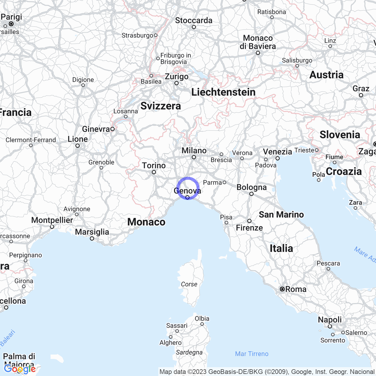 Mappa di Pinceto in Isola del Cantone