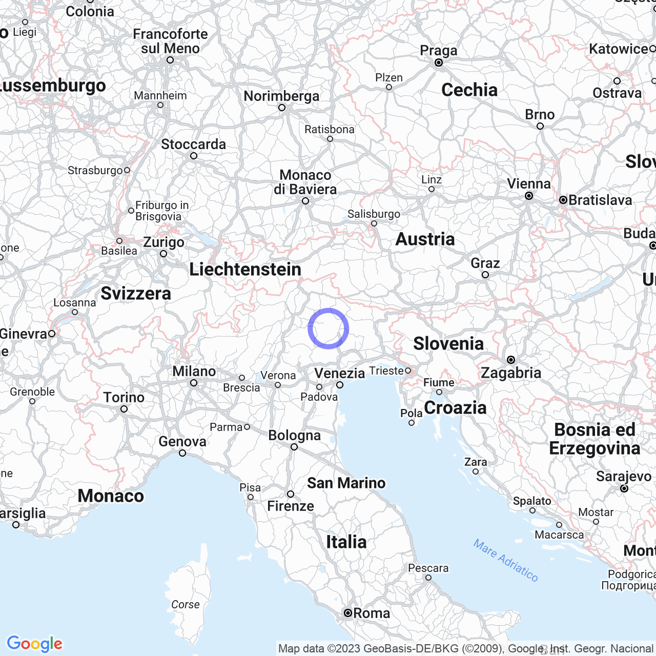 Mappa di La Muda in La Valle Agordina