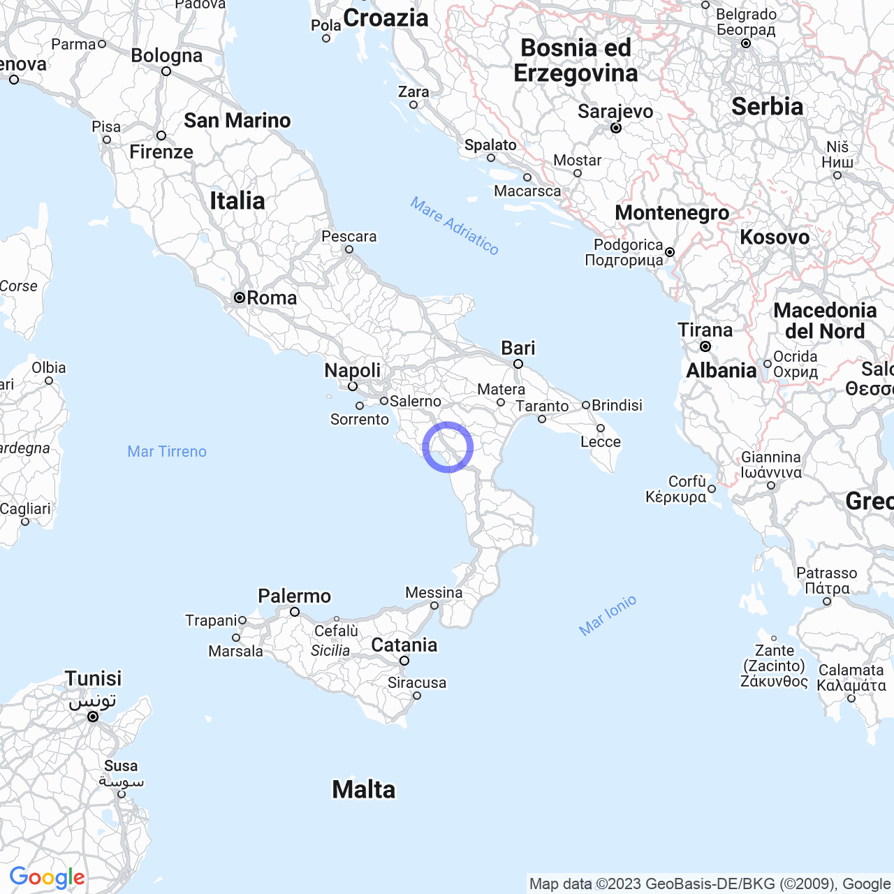 Mappa di Fortino in Lagonegro