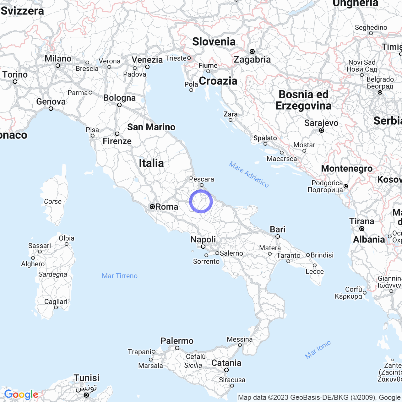 Mappa di Corpi Santi in Lama dei Peligni