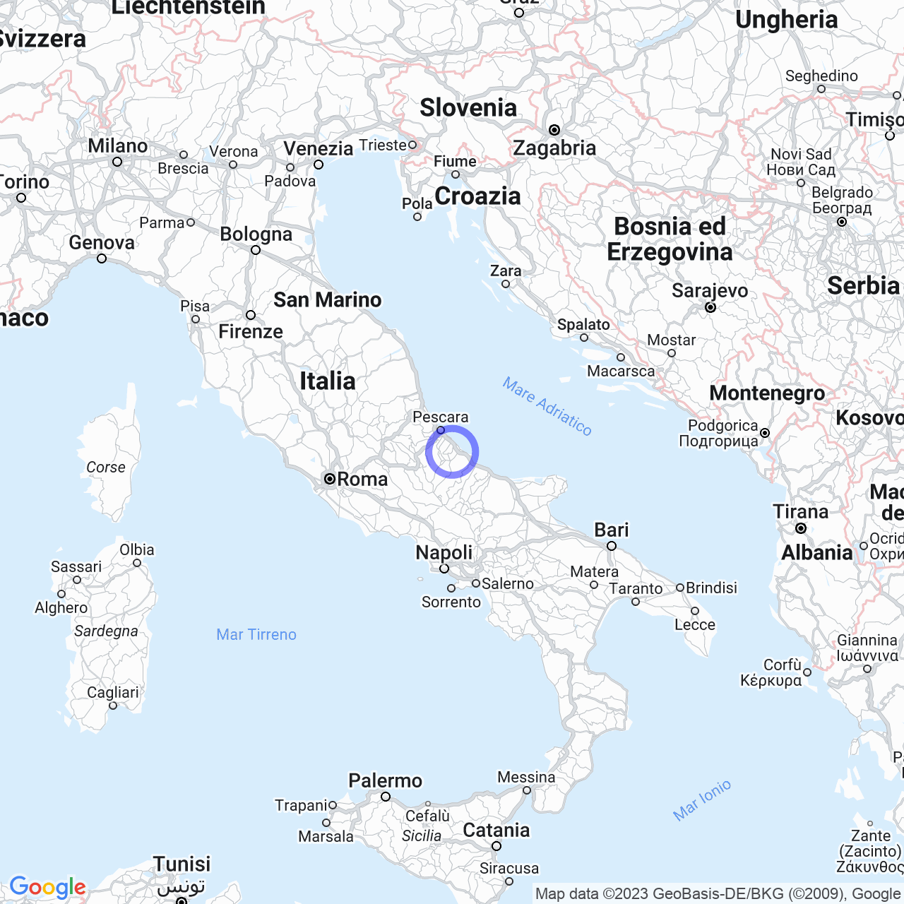 Mappa di Santa Maria dei Mesi I in Lanciano