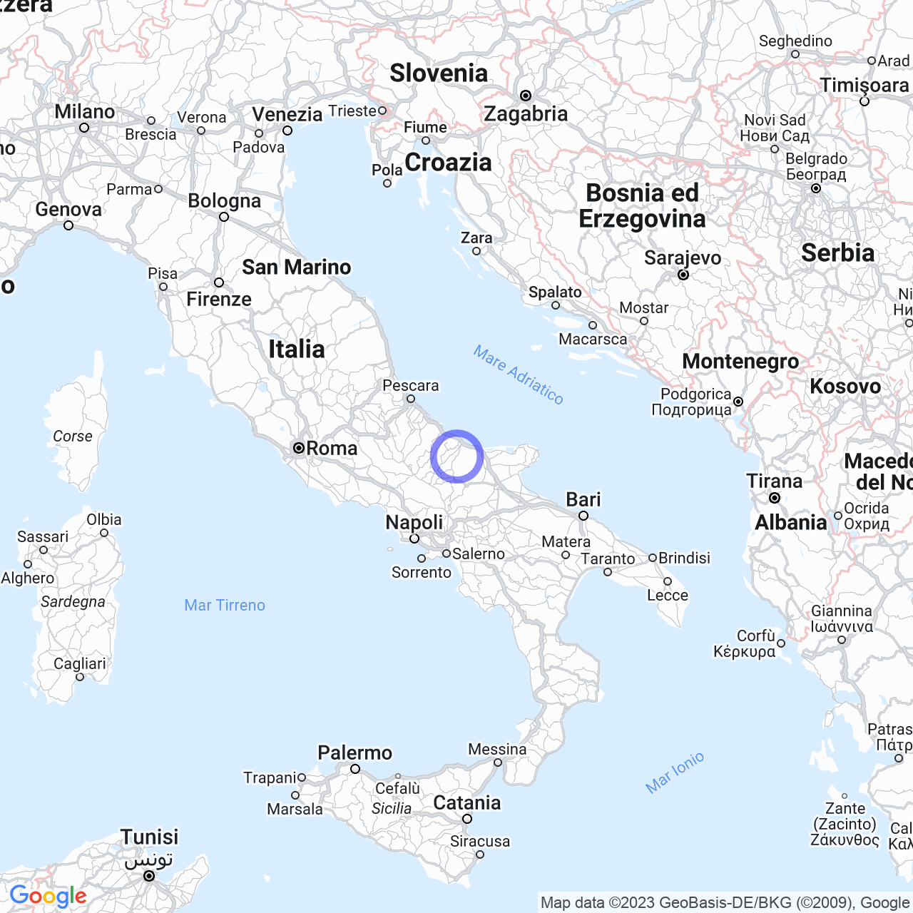 Mappa di Farese in Larino