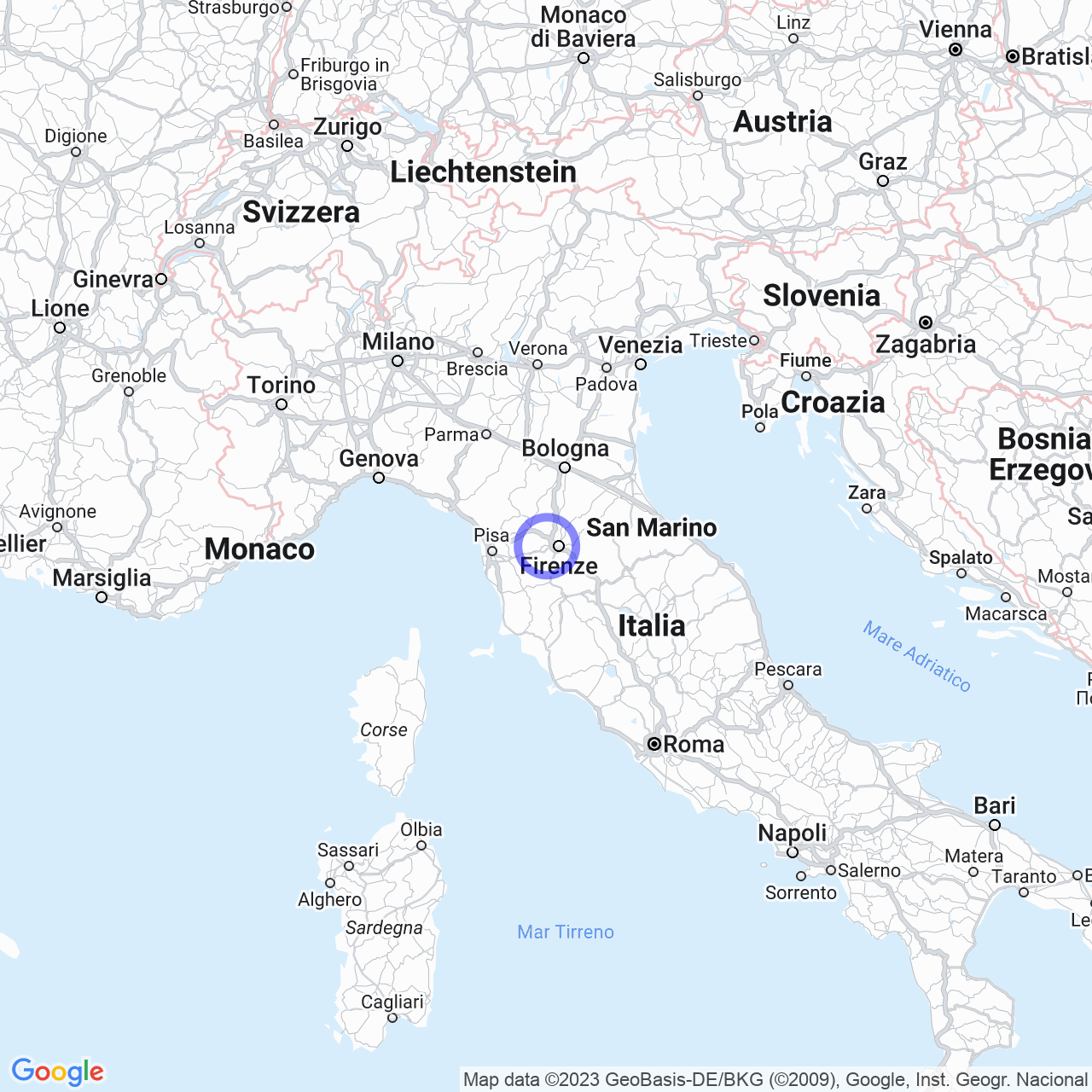 Mappa di Ginestra Fiorentina in Lastra a Signa