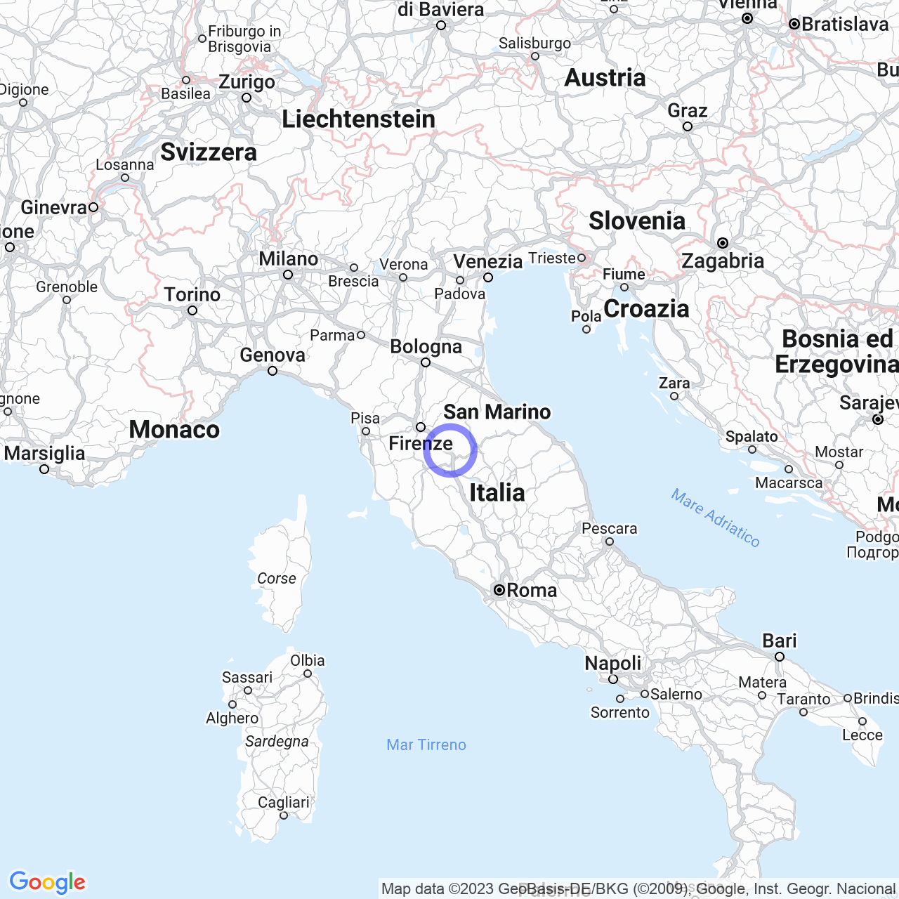 Mappa di Ponticino in Laterina