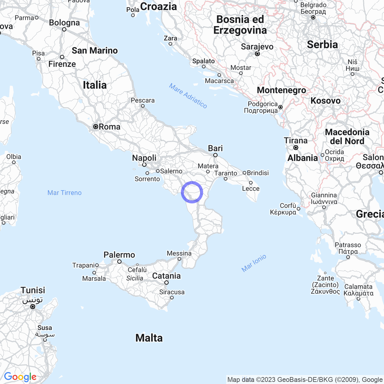 Mappa di Cerri in Latronico