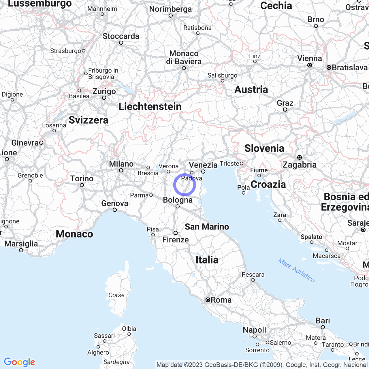 Mappa di Sabbioni Alti II in Lendinara