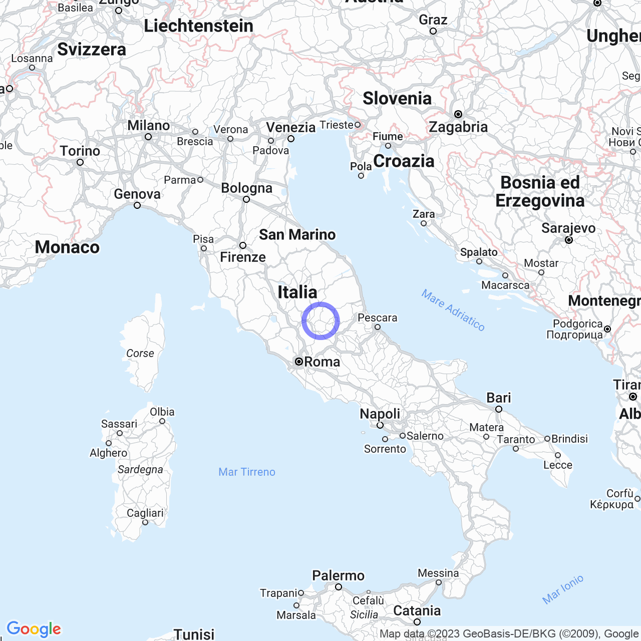 Mappa di Villa Immagine in Leonessa