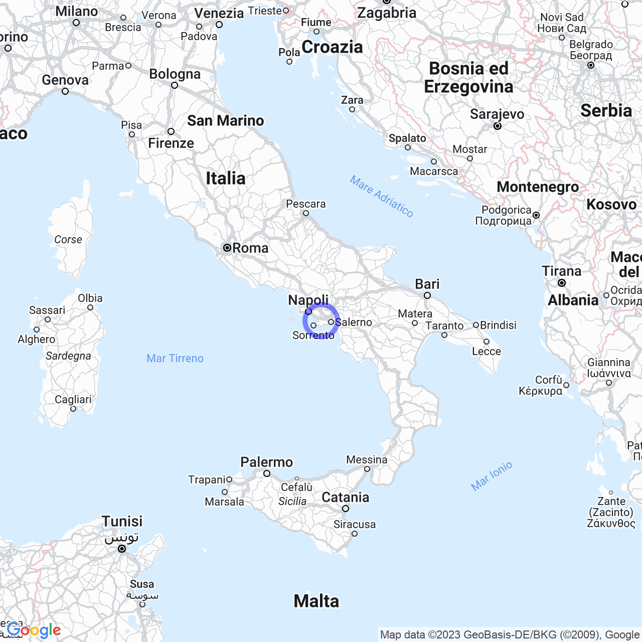 Mappa di San Paolo in Lettere