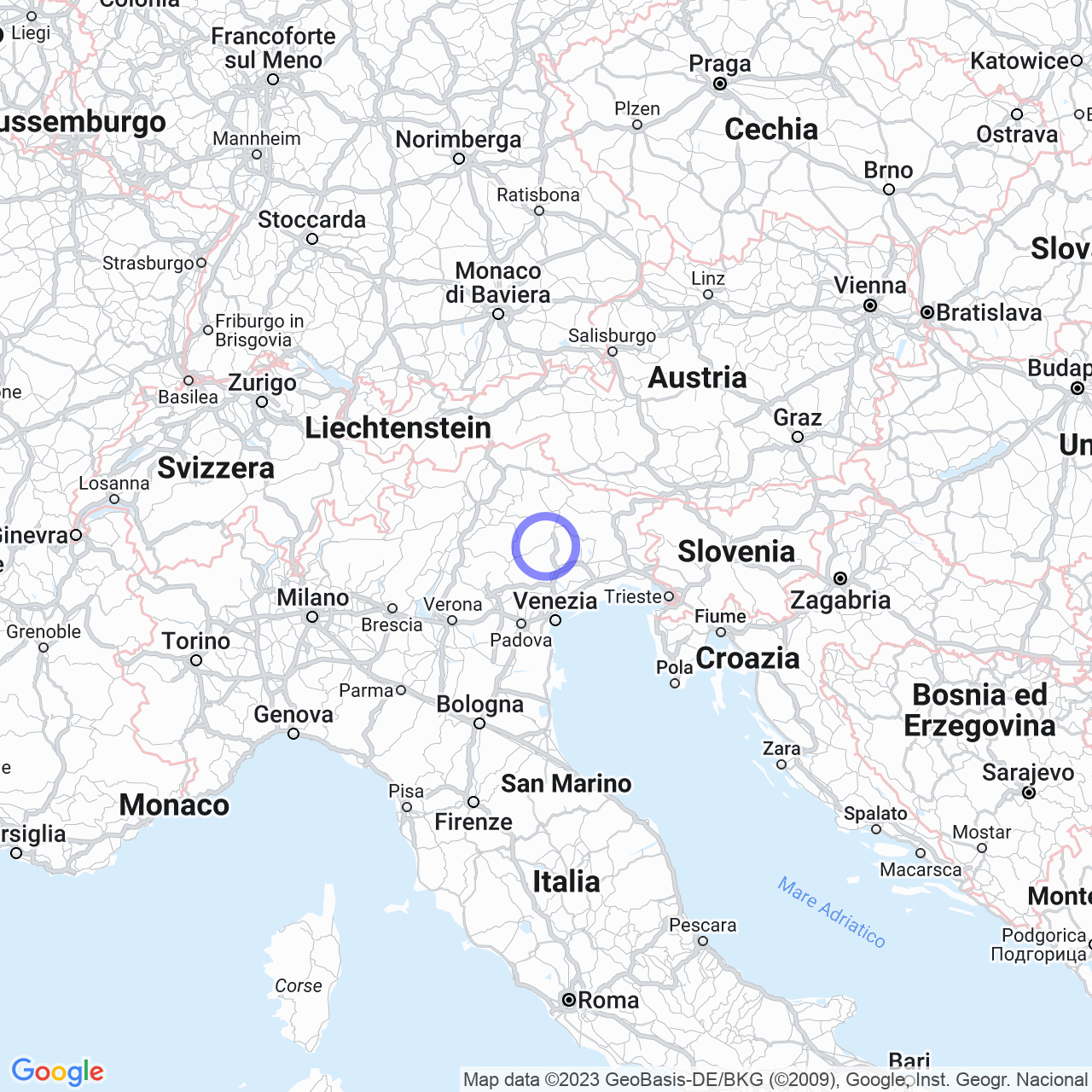 Mappa di Polentes in Limana