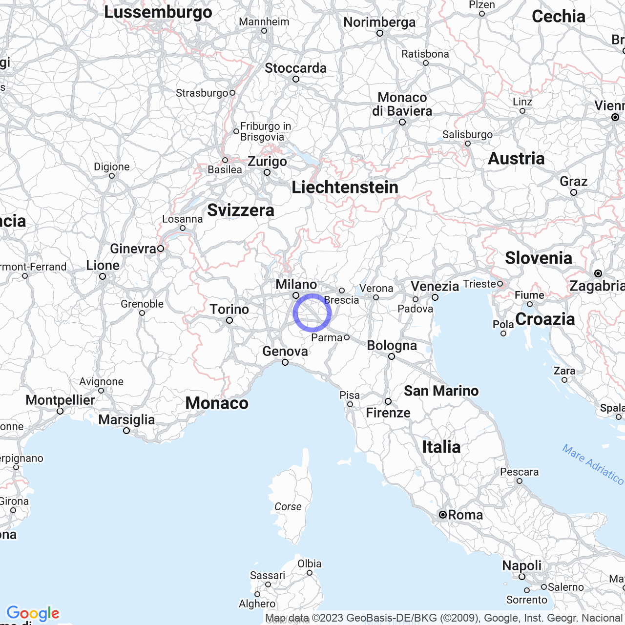 Mappa di San Lazzaro in Livraga