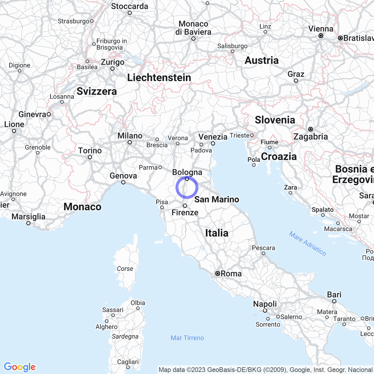 Mappa di Bibulano in Loiano