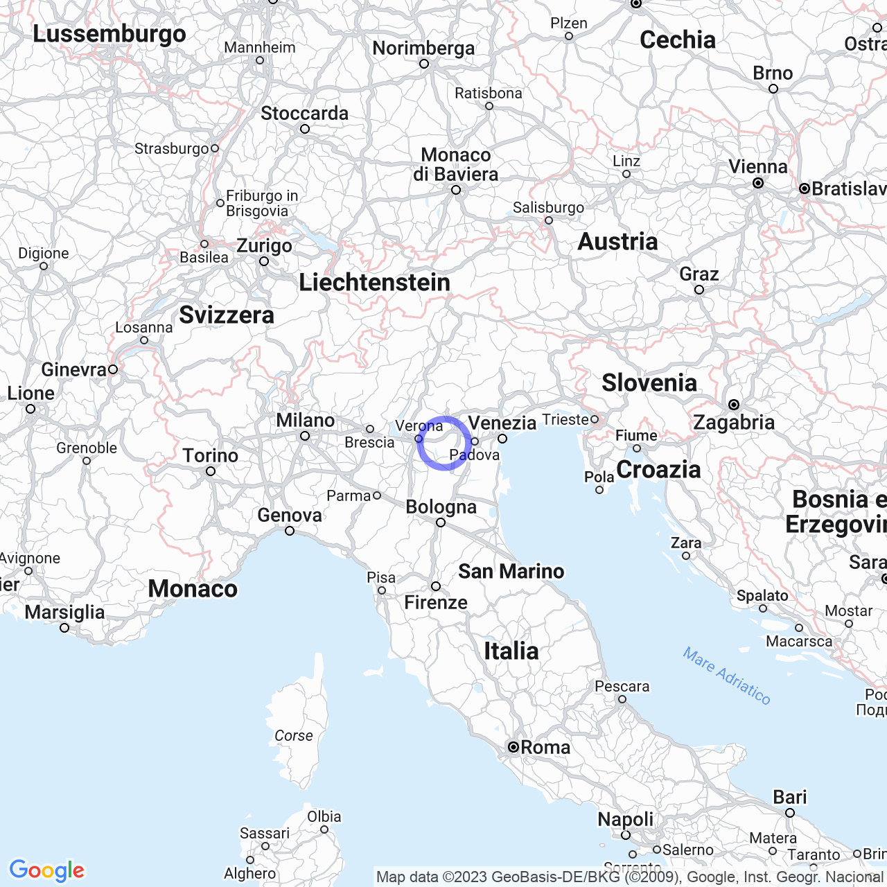 Mappa di Case Molle in Lonigo