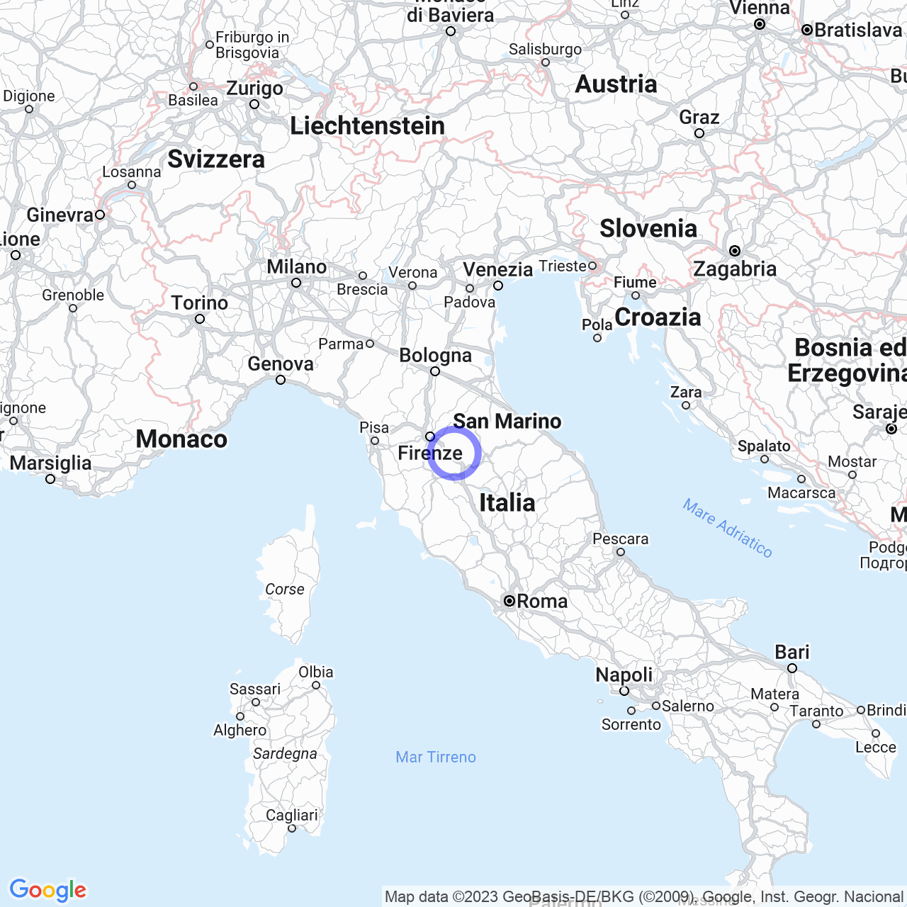 Mappa di Borro in Loro Ciuffenna