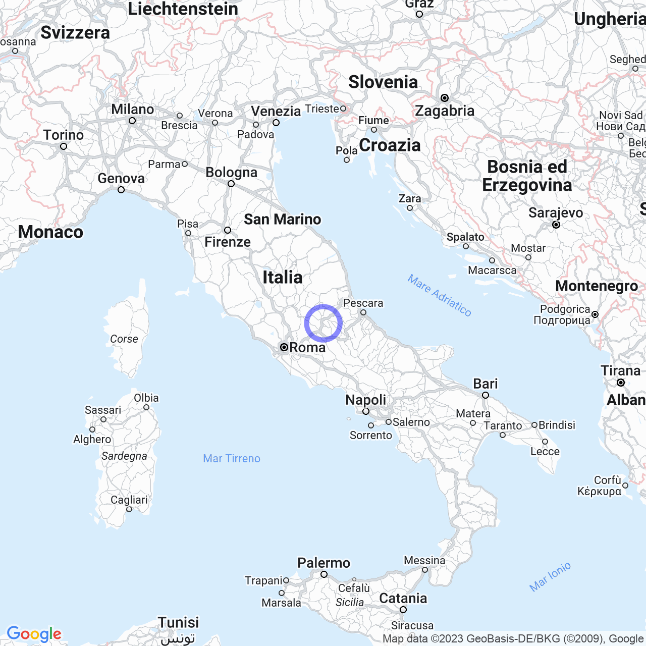 Mappa di Casamaina in Lucoli